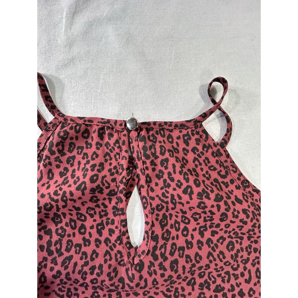 Boho Chic Night Out Glam Layering Burgundy Animal Print Camisole Women's Medium - Picture 6 of 7